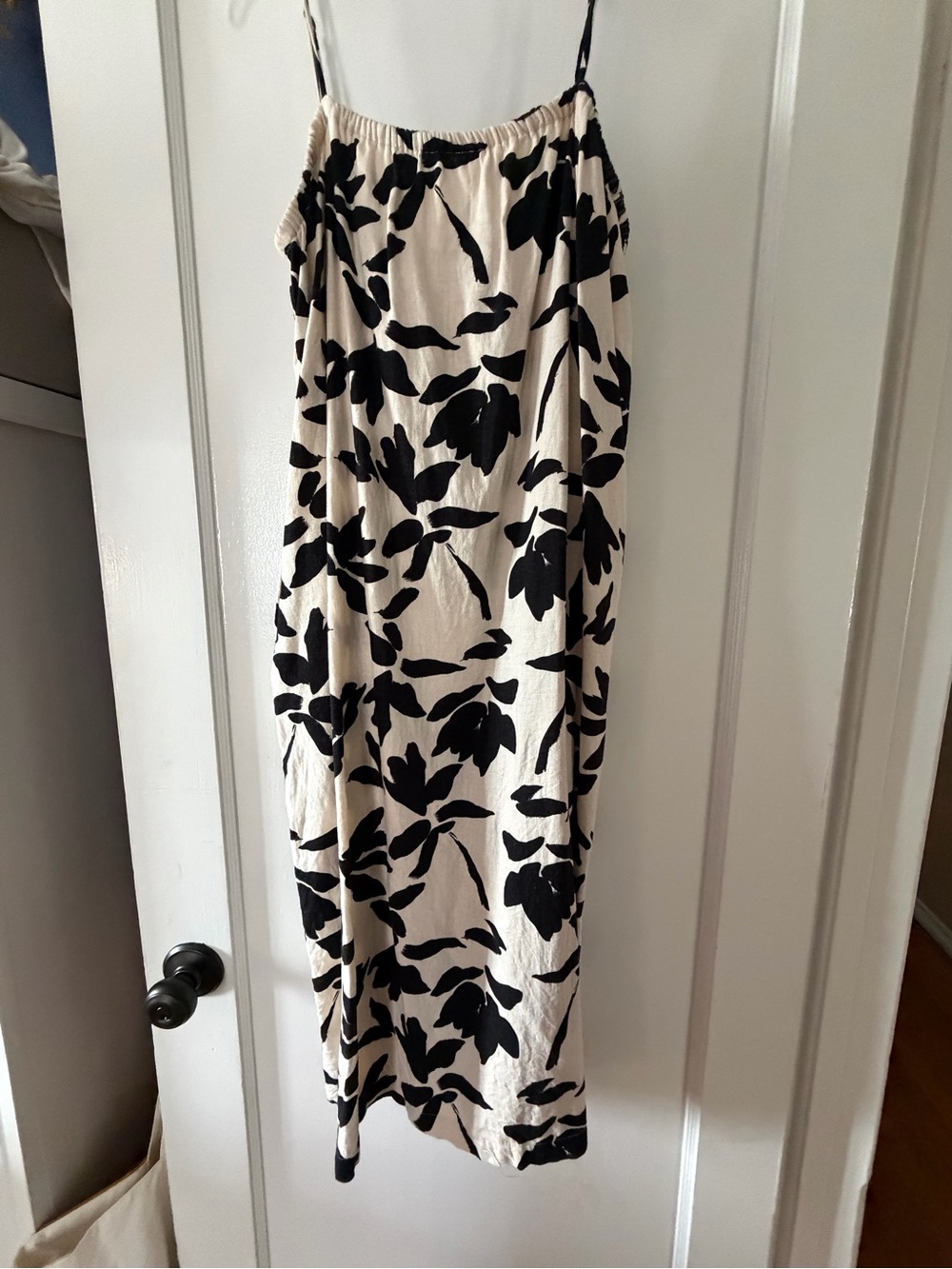 Black & Cream Floral Slip Skirt